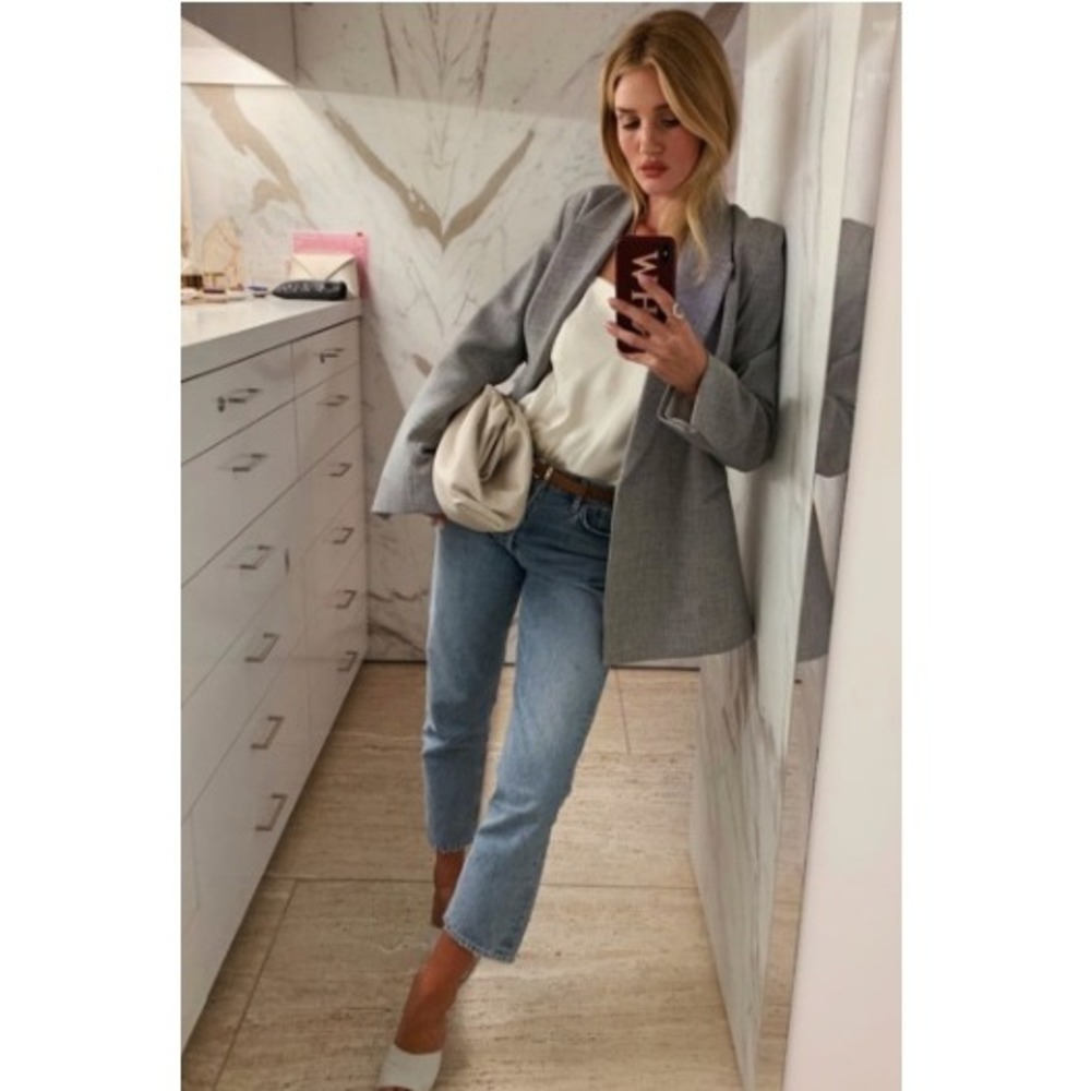 AGOLDE Riley High Rise Straight‎ Crop Renewal Jeans Rosie Huntington-Whiteley 25